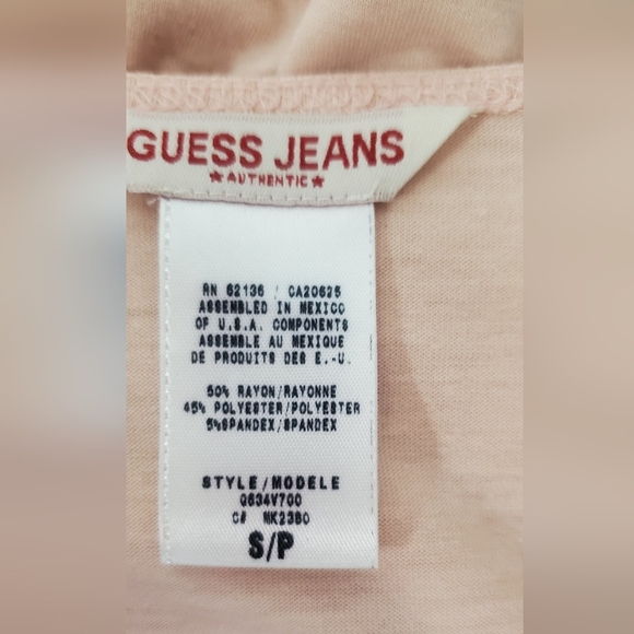 Guess Jeans Light Pink Long Sleeve True Classic Wrap Around Midi Dress Sz Small - Picture 2 of 6